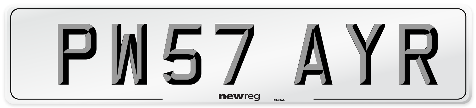 PW57 AYR Number Plate from New Reg